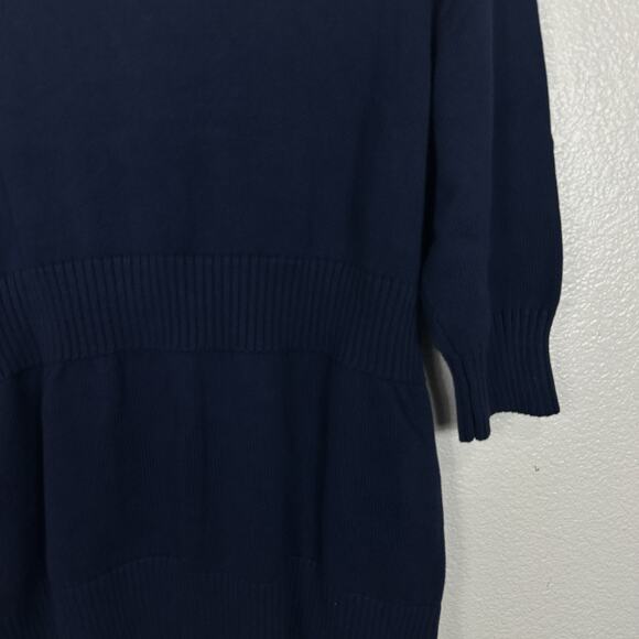 Torrid Outlander Sweater Women 2X Blue Lattice Front Quarter Sleeve Tunic - Picture 7 of 13